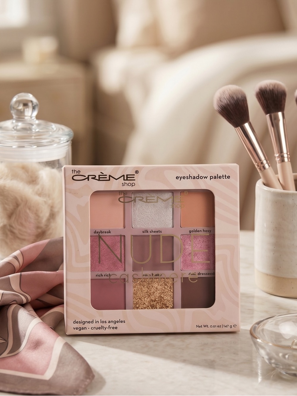 The Creme Shop Nude Cashmere Eyeshadow Palette - Pink & Neutral Shades